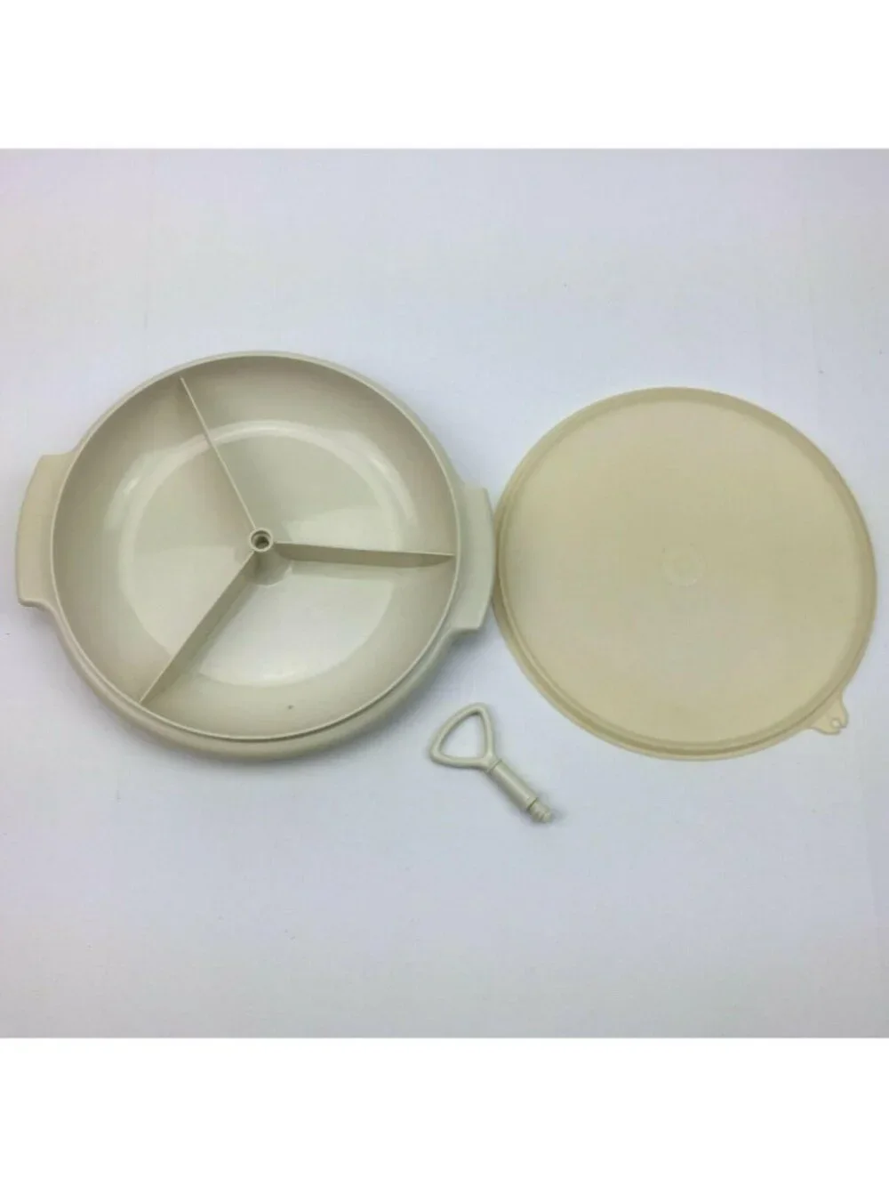 Tupperware 608 Suzette Divided Relish Pickle Olive Dish Caddy Sheer Lid